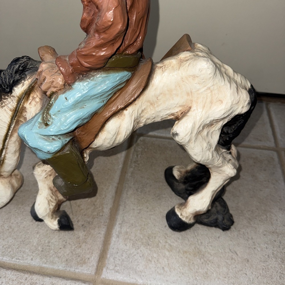 Vintage 1977 Universal Statuary #523 Western Cowboy Sheriff Horse Sculpture Nice - Picture 7 of 9